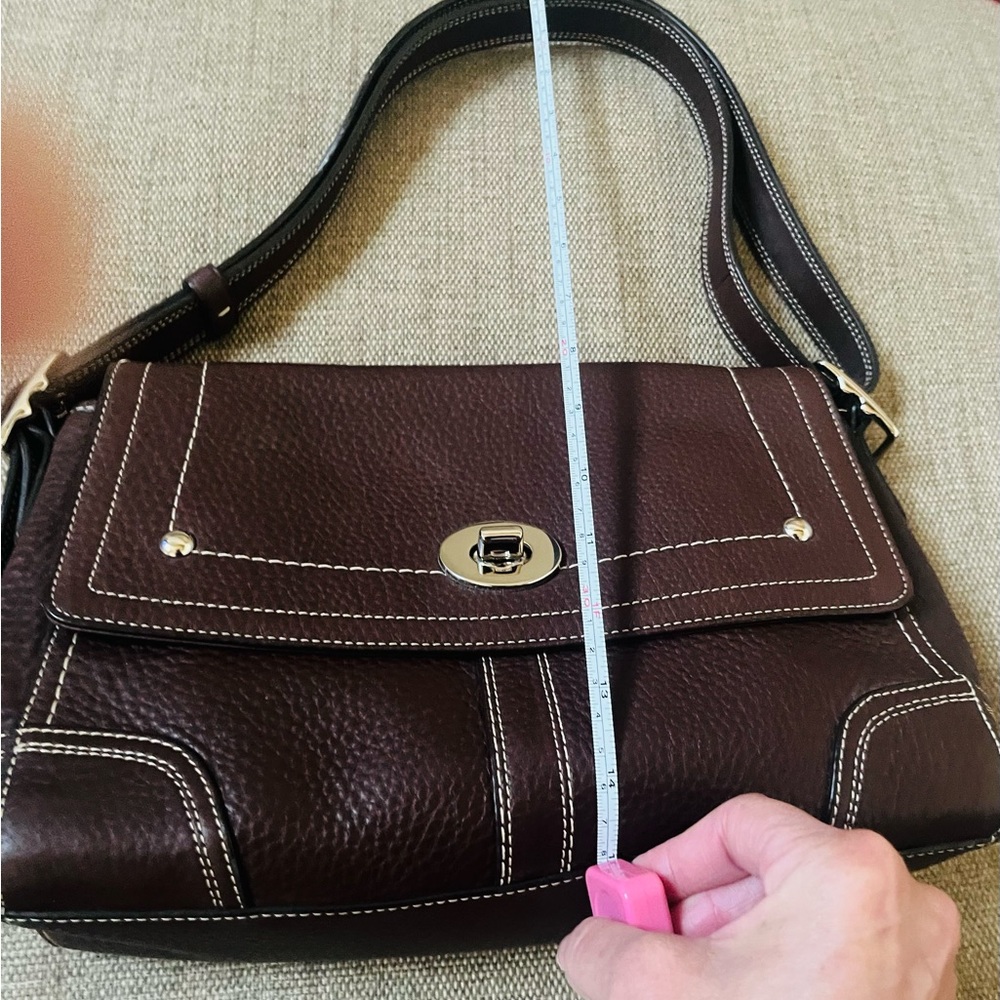 Coach Hamilton Pebbled Grain Chocolate Brown Shoulder Purse - Picture 3 of 4